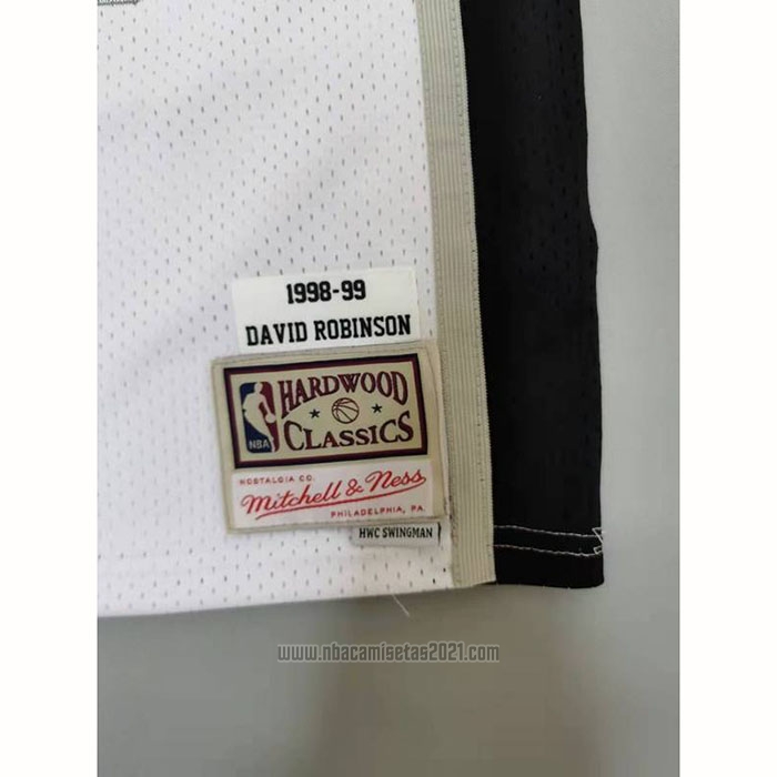 Camiseta San Antonio Spurs David Robinson #50 Mitchell & Ness 1998-99 Blanco